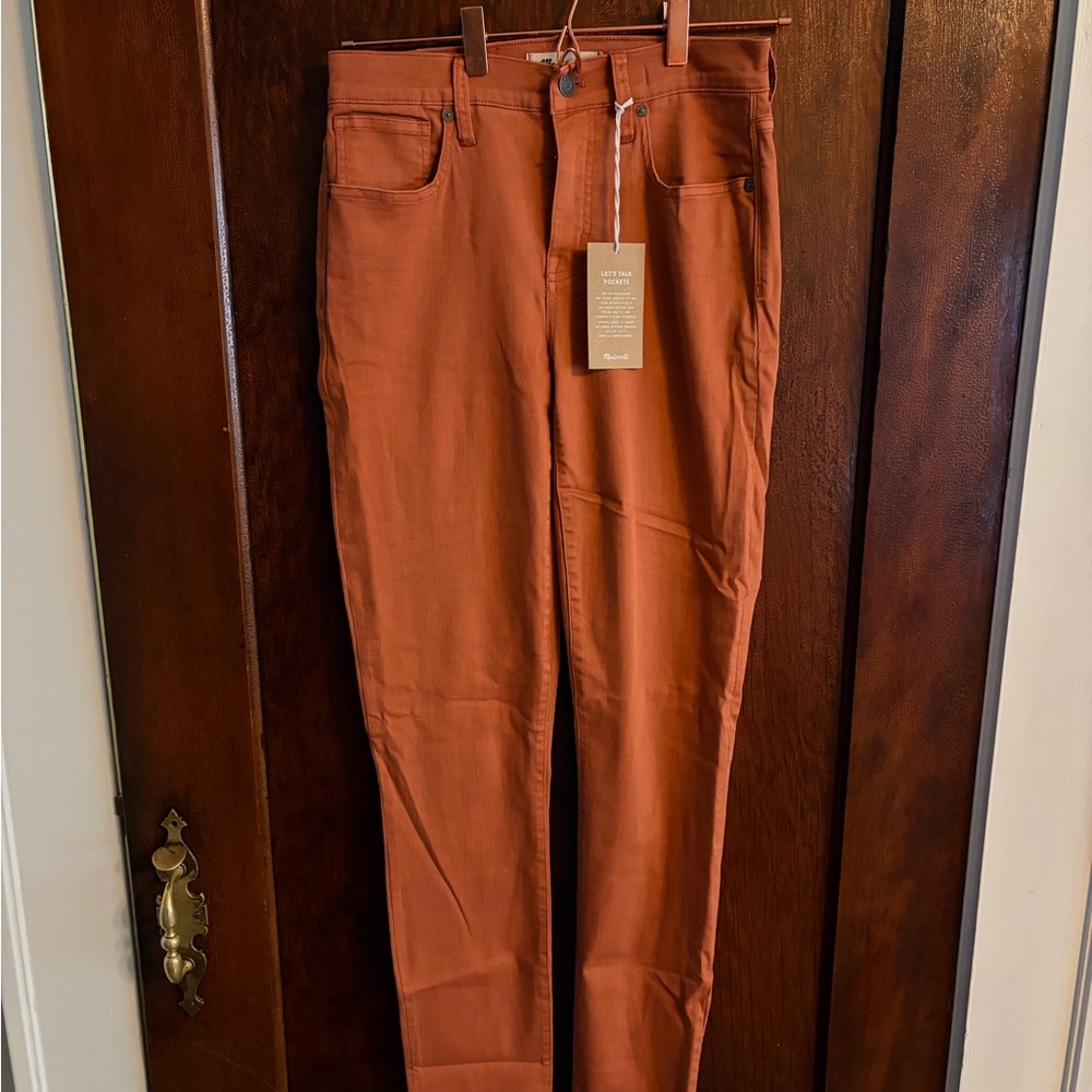 Madewell Terra cotta color pants 9” high rise skinny